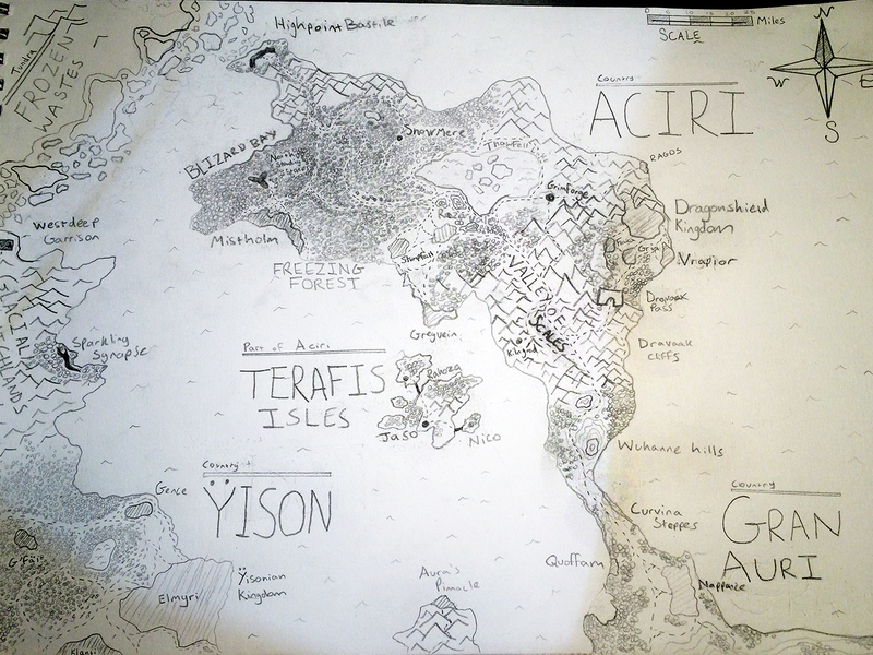 A hand drawn map on A3 (Ledger) paper of the continent's northernmost country.
